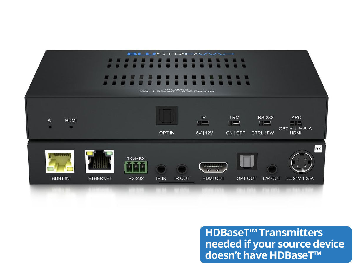 BluStream HDBaseT™ Long Range CSC Receiver - 150m | RX150CS AV Receiver BluStream