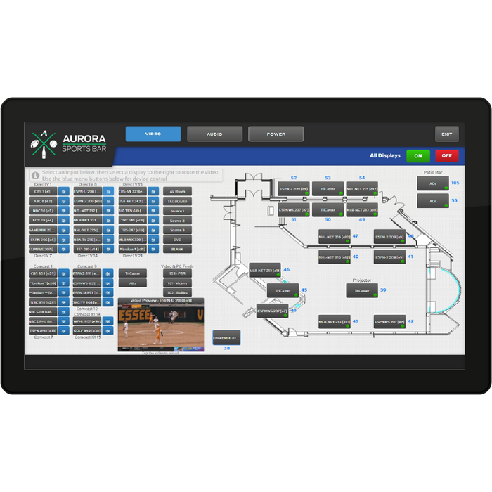 Aurora Multimedia RXT-21VS-B 21.5" VESA Mount ReAX Touch Panel Control System (Black) Touch Control Panel Aurora