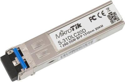 MikroTik 1.25G SFP 20km 1310 nm Dual LC Fiber Transceiver | S-31DLC20D Network Transceiver MikroTik