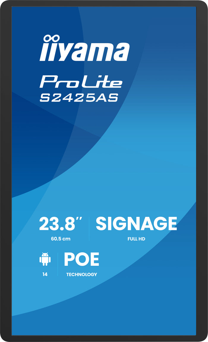 iiyama ProLite S2425AS-B1P 23.8" Full HD Professional Grade Small Format Signage Digital Signage Display iiyama