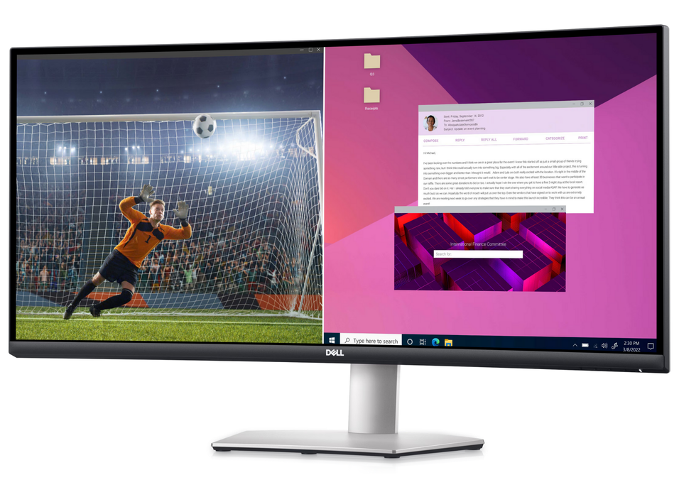 DELL S3423DWC 34" 100Hz 4ms WQHD Curved USB-C Desktop Monitor Business Monitors Dell