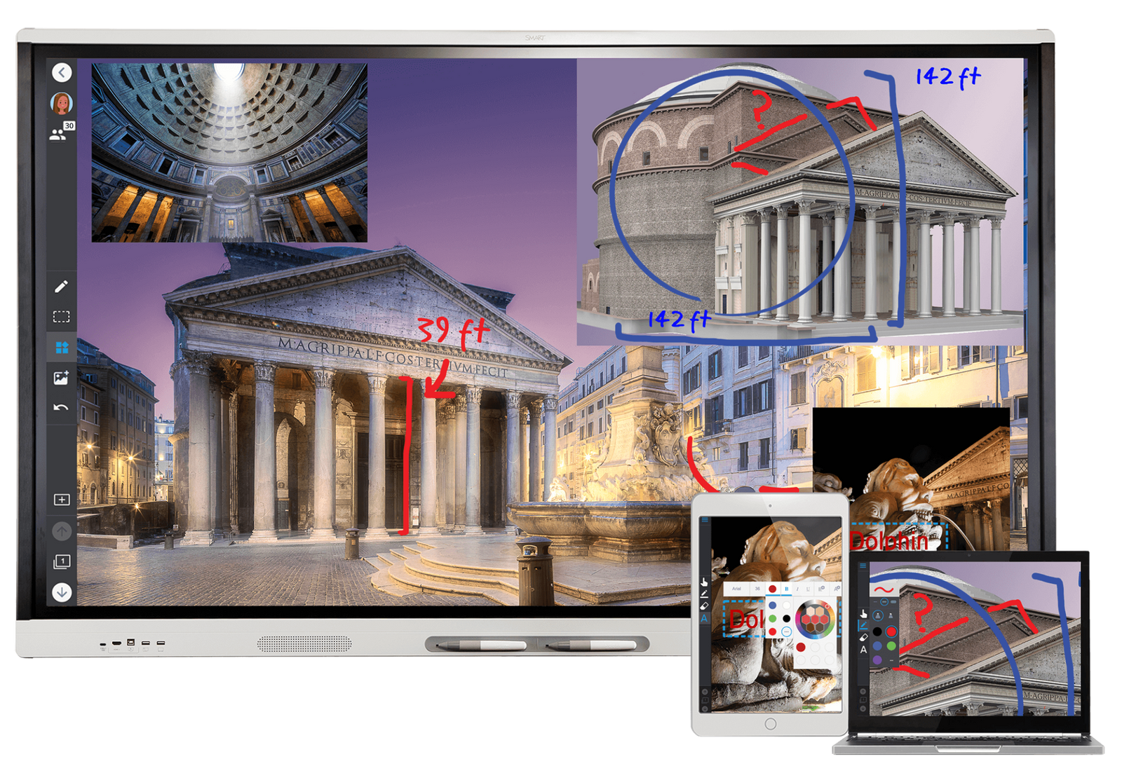 Smart Board SBID-MX286-V4-PW 86" 4K UHD Interactive Display With Smart Meeting Pro Interactive Touchscreen Display Smart