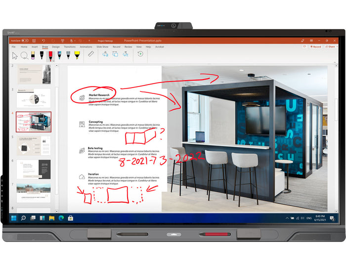 SMART Board SBID-QX286-P 86” QX Pro Interactive Display With Smart Meeting Pro Interactive Touchscreen Display Smart