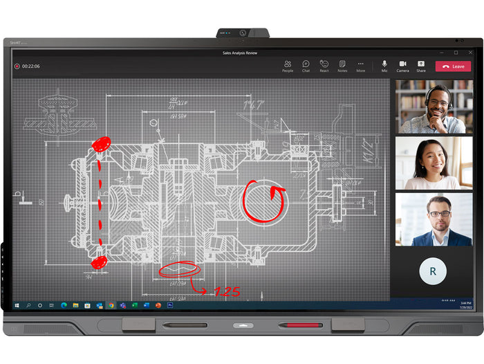SMART Board SBID-QX286-P 86” QX Pro Interactive Display With Smart Meeting Pro Interactive Touchscreen Display Smart