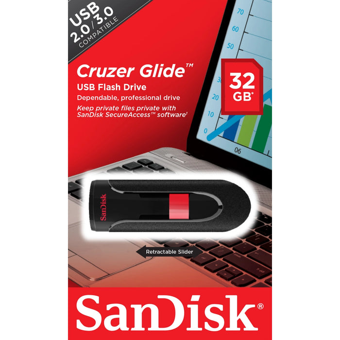 SanDisk Cruzer Glide 32 GB USB Type-A USB Flash Drive | SDCZ60-032G-B35