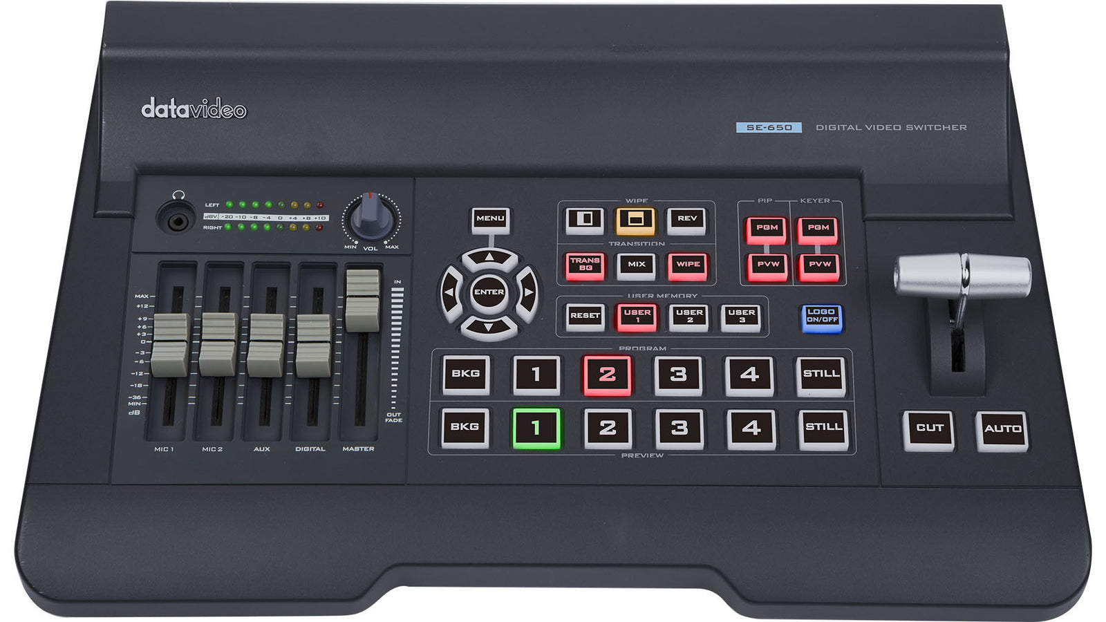 DataVideo 4 Input HD Digital Video Switcher | SE-650 Video Mixer DataVideo