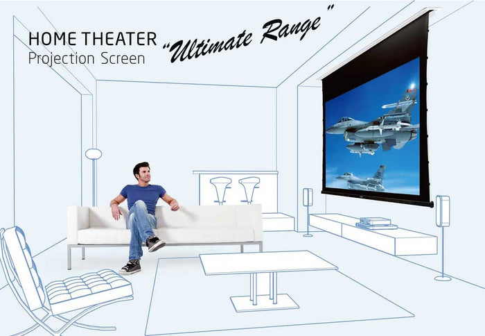Sapphire 16:9 (301x169cm) In Ceiling Tab Tension Woven Acoustic Screen | SETC300WSF-AWoven Projector Accessories Sapphire