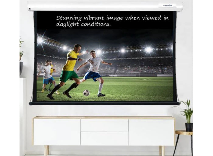 Sapphire 16:9 Ratio 234.6 x 132cm Ambient Light Long Throw Tab Tension Electric Projector Screen | SETTS240WSF-ALRLT Projector Accessories Sapphire