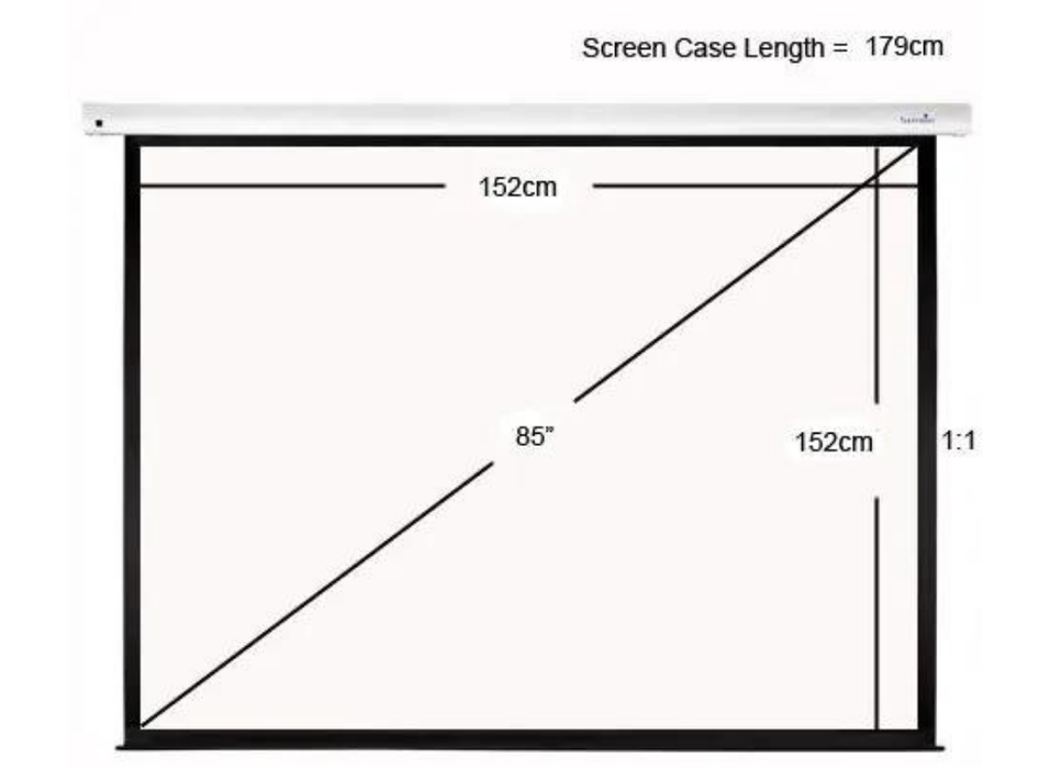 Sapphire 85" 1:1 (152x152cm) Electric Projector Screen | SEWS150R-A