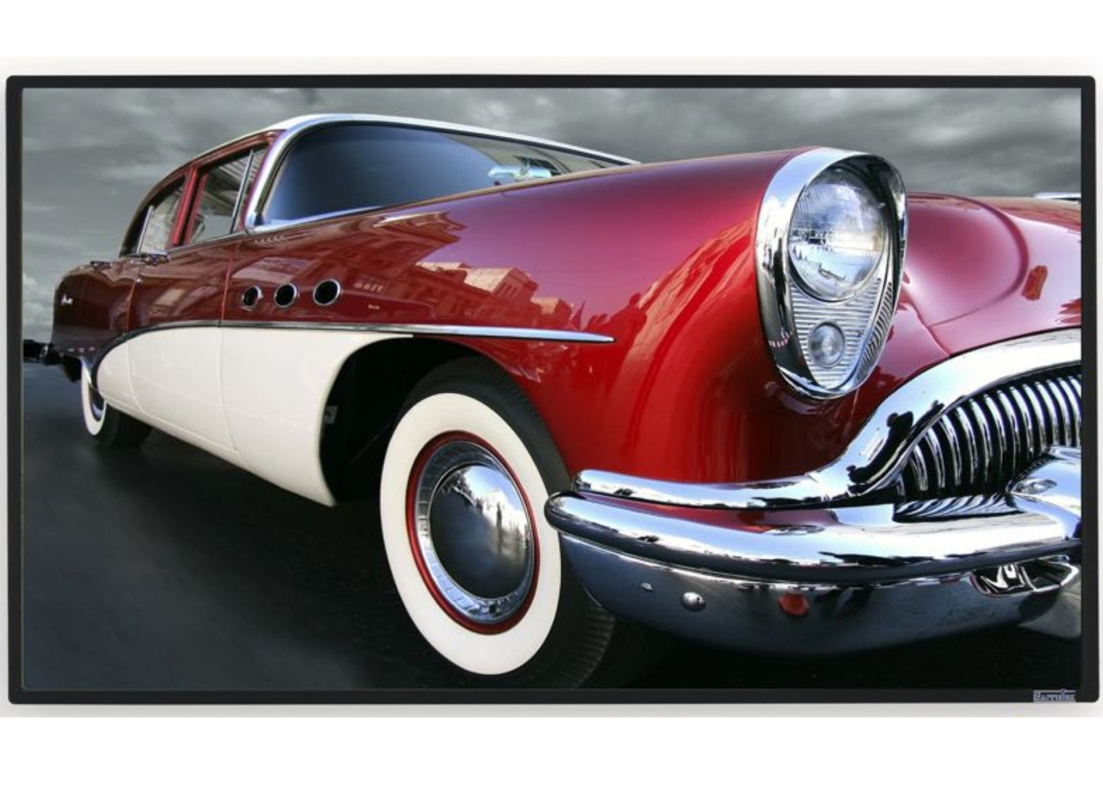 Sapphire Grey Fabric Slim Bezel Fixed Frame Screen Viewing Area | SFSC234-SBG Projector Accessories Sapphire