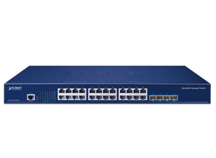 Planet L3 24-Port 10/100/1000T + 4-Port 10G SFP+ Stackable Managed Switch | SGS-6310-24T4X Network Switch Planet