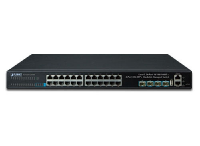 Planet Layer 3 24-Port 10/100/1000T + 4-Port 10G SFP+ Stackable Managed Switch | SGS-6341-24T4X Network Switch Planet