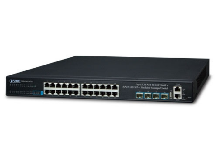 Planet Layer 3 24-Port 10/100/1000T + 4-Port 10G SFP+ Stackable Managed Switch | SGS-6341-24T4X Network Switch Planet