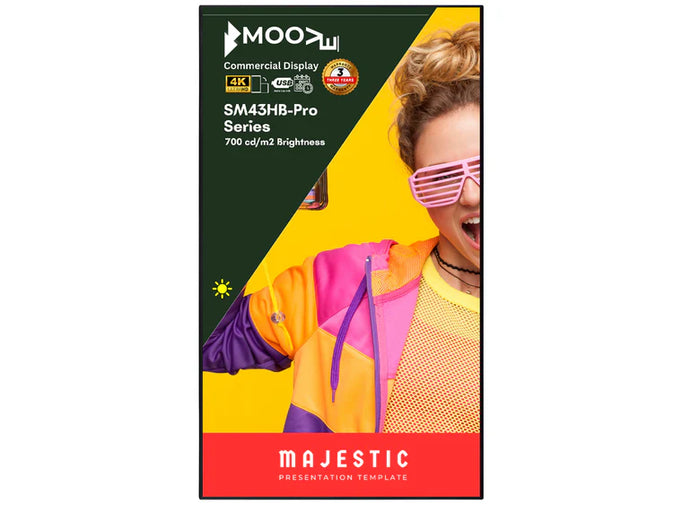 Moove 43 Inch High Brightness Digital Signage Display 700 cd/m² Android 14 - 4K Ultra HD Commercial Monitor High Brightness Digital Signage ScreenMoove