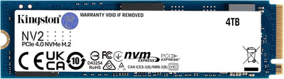 Kingston Technology 4000G 4 TB NV2 M.2 2280 PCIe 4.0 NVMe SSD | SNV2S/4000G Internal Solid State Drive Kingston