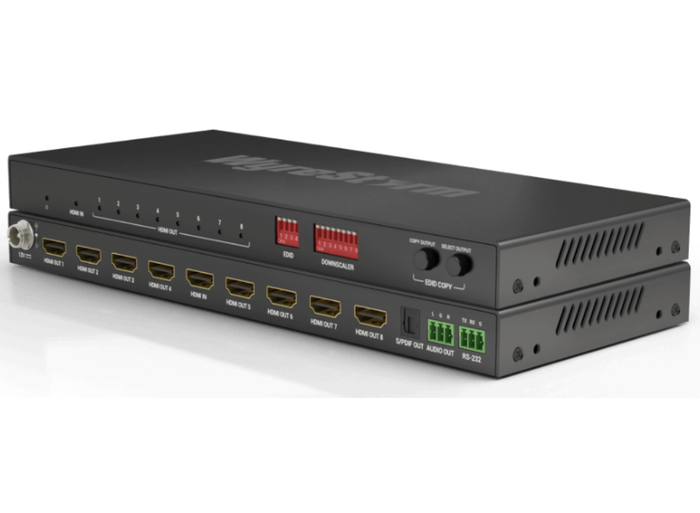 WyreStorm 4K HDR 1:8 Splitter with Scaling Outputs | SP-0108-SCL Splitter WyreStorm