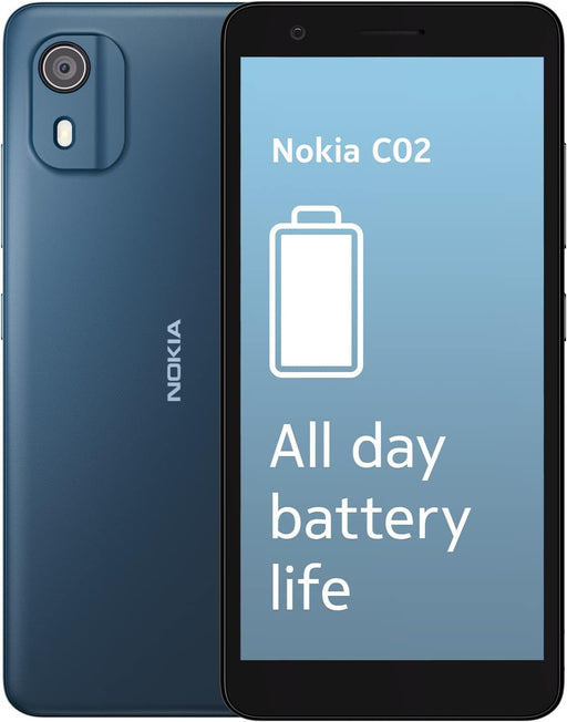 Nokia C C02 13.8 cm (5.45") Dual SIM Android 12 Go Edition 4G Micro-USB 2 GB Ram 32 GB Storage 3000 mAh Cyan Smartphone | SP01Z01Z3081Y