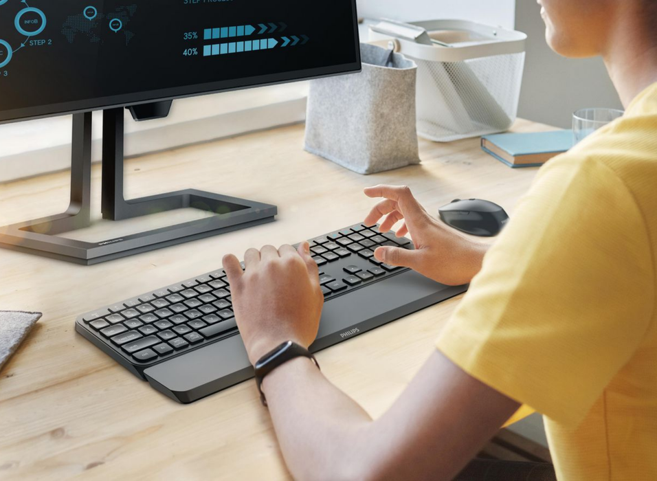 Philips SPT6607B Wireless Keyboard & Mouse Combo – Multi-Device | SPT6607B/21 Keyboard & Mouse Philips