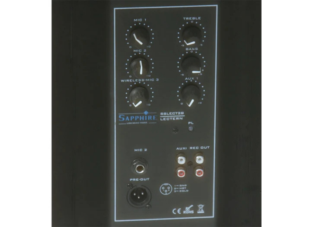 Sapphire Sound Lectern in Black | SSLECT2B Mobile Trolley Sapphire