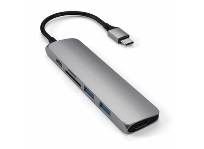 Satechi Slim Aluminum Type-C Multi-Port Adapter V2 | ST-SCMA2M Satechi Docks & Port Replicators Satechi