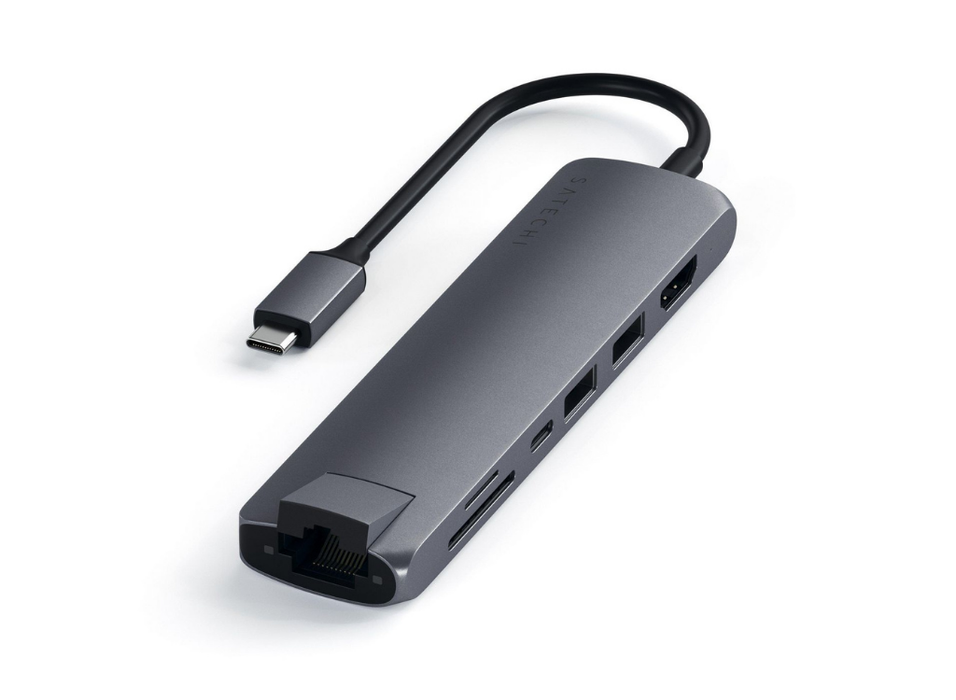 Satechi USB-C Slim Multi-Port with Ethernet Adapter | ST-UCSMA3M