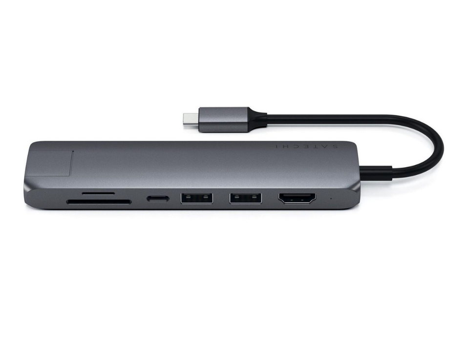 Satechi USB-C Slim Multi-Port with Ethernet Adapter | ST-UCSMA3M