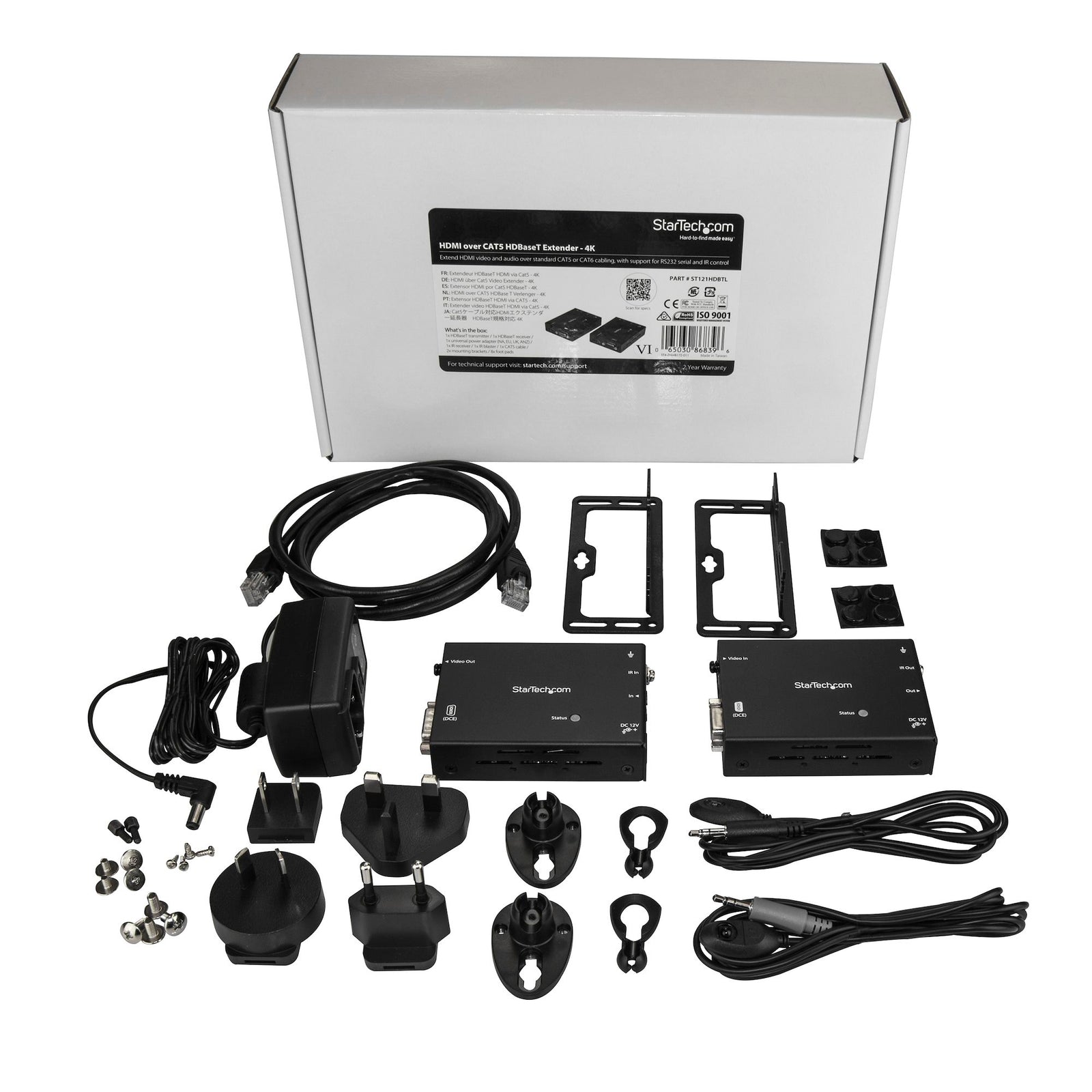 Startech 4K TAA HDMI over CAT5e Extender with IR and Serial - HDBaseT Extender | ST121HDBTL AV Extender Startech
