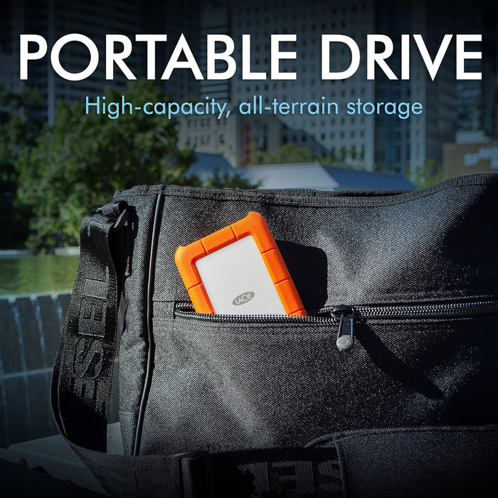 LaCie Rugged USB-C 2TB Portable External Hard Drive | STFR2000800