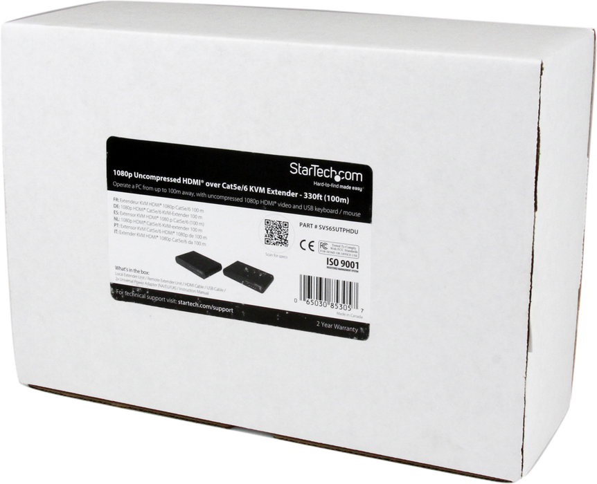 Startech USB HDMI over Cat 5e / Cat 6 KVM Console Extender w/ 1080p Uncompressed Video - 330ft (100m) IP KVM Extenders Startech