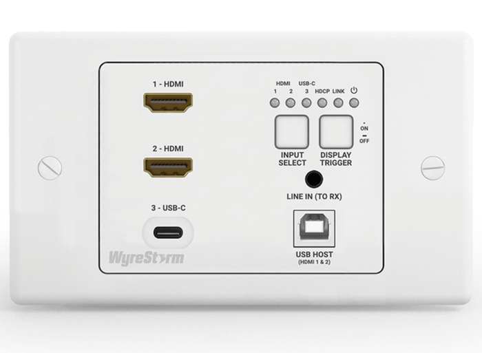 WyreStorm SW-130-TX-UK 3-Input In-wall HDBaseT Transmitter (2-gang UK) AV Extender WyreStorm
