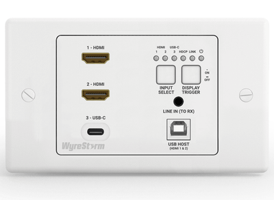 WyreStorm SW-130-TX-UK 3-Input In-wall HDBaseT Transmitter (2-gang UK) WyreStrom AV Extenders WyreStorm