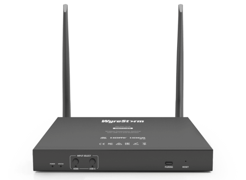WyreStorm 2-Input 4K Presentation Switcher with Wireless Casting | SW-220-TX-W Video Switch WyreStorm