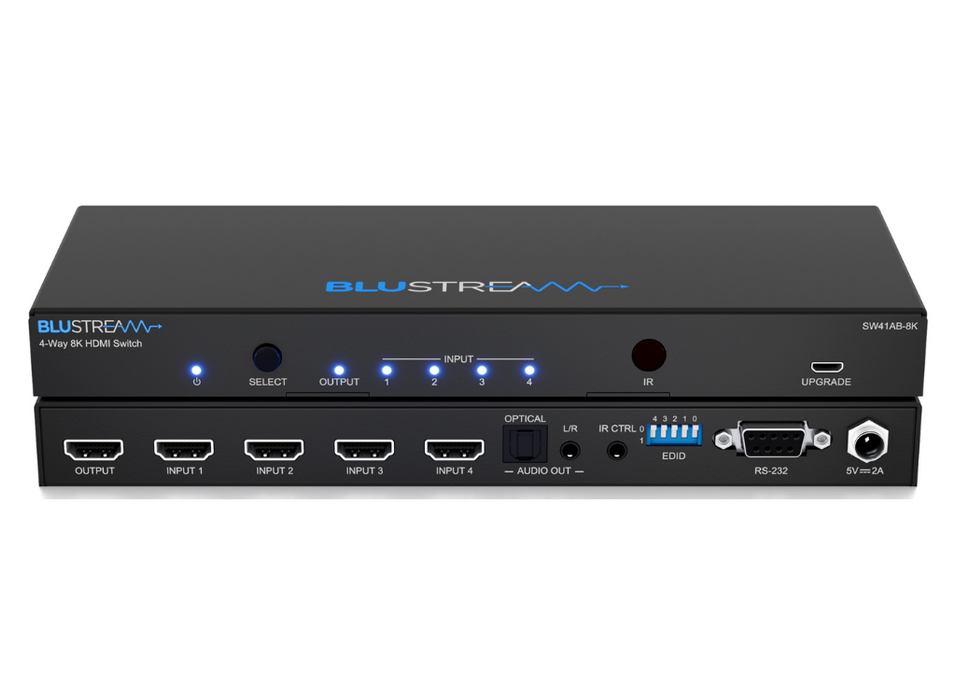 BluStream 4-Way 8K HDMI Switch | SW41AB-8K Video Switches BluStream