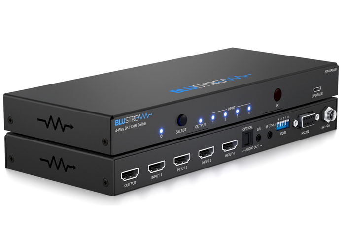 BluStream 4-Way 8K HDMI Switch | SW41AB-8K Video Switch BluStream