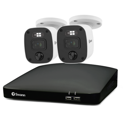 Swann Home 2 Camera 4 Channel 1080p FHD DVR 64GB SD Card Security System with Mic | SWDVK-446852MQB-EU Video Surveillance Kit Swann