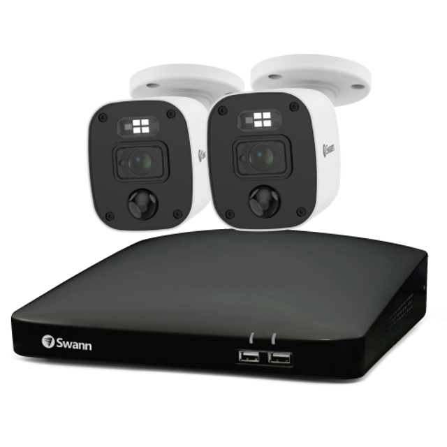 Swann Home 2 Camera 4 Channel 1080p FHD DVR 64GB SD Card Security System with Mic | SWDVK-446852MQB-EU Video Surveillance Kit Swann