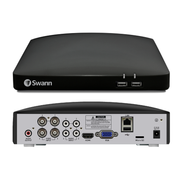 Swann Home 2 Camera 4 Channel 1080p FHD DVR 64GB SD Card Security System with Mic | SWDVK-446852MQB-EU Video Surveillance Kit Swann
