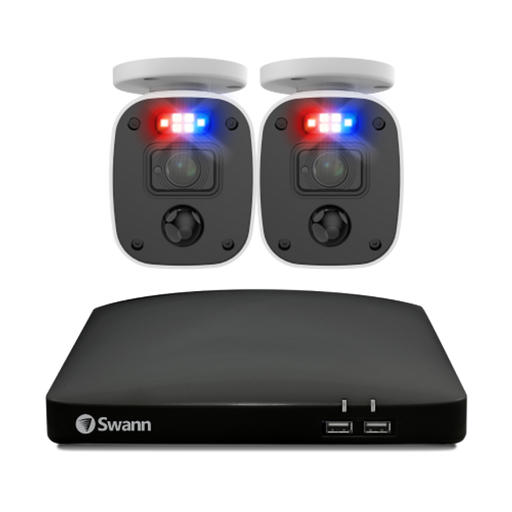 Swann Home 2 Camera 4 Channel 1080p FHD DVR 64GB SD Card Security System with Mic | SWDVK-446852MQB-EU Video Surveillance Kit Swann