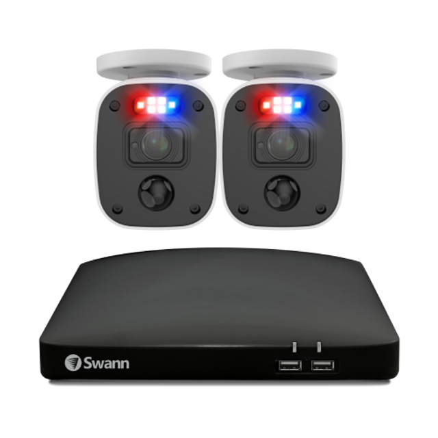 Swann Home 2 Camera 4 Channel 1080p FHD DVR 64GB SD Card Security System with Mic | SWDVK-446852MQB-EU Video Surveillance Kit Swann