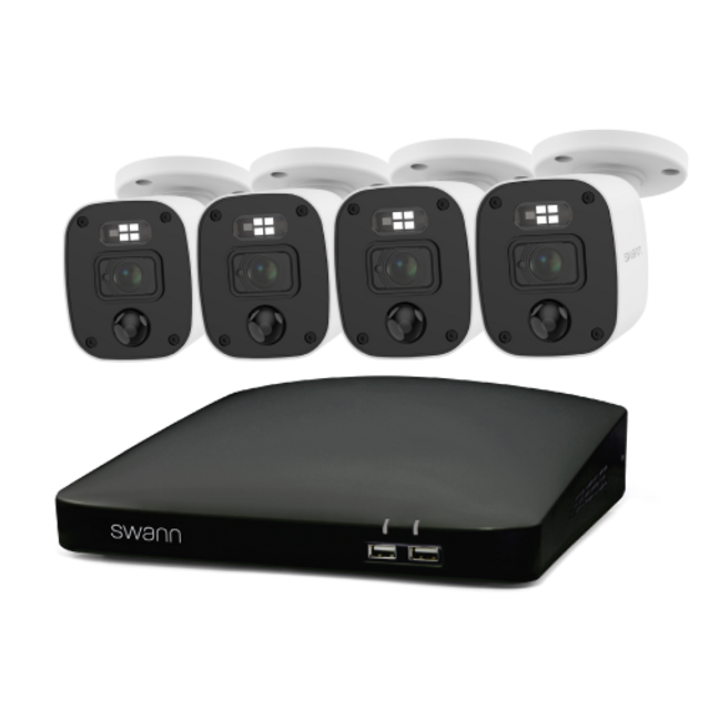 Swann Home 4 Camera 8 Channel 2K DVR 1TB HDD Security System with Mic | SWDVK-8468042KMQB-EU Video Surveillance Kit Swann