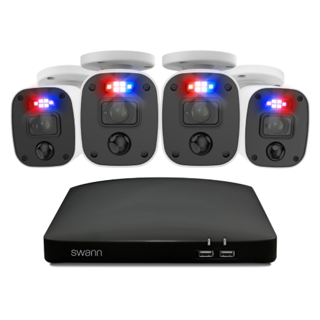 Swann Home 4 Camera 8 Channel 2K DVR 1TB HDD Security System with Mic | SWDVK-8468042KMQB-EU Video Surveillance Kit Swann