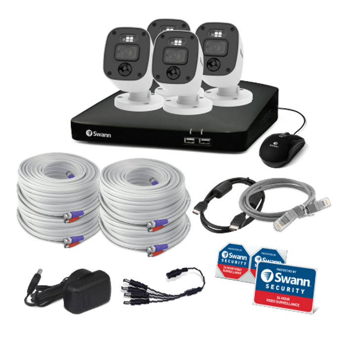 Swann 4 Camera 8 Channel 1080p Full HD Audio/Video DVR Security System | SWDVK-846804MQB-EU Video Surveillance Kit Swann