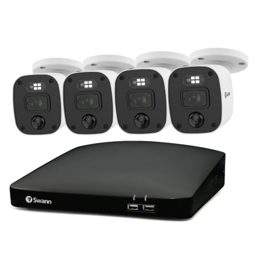 Swann Home 4 Camera 8 Channel 2K DVR 256GB SD Card Security System with Mic | SWDVK-8468542KMQB-EU Video Surveillance Kit Swann