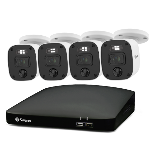 Swann Home 4 Camera 8 Channel 2K DVR 256GB SD Card Security System with Mic | SWDVK-8468542KMQB-EU Video Surveillance Kit Swann