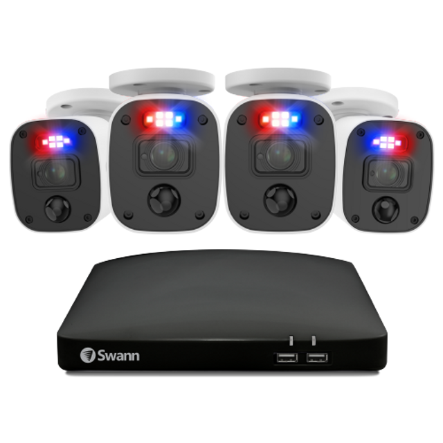 Swann Home 4 Camera 8 Channel 2K DVR 256GB SD Card Security System with Mic | SWDVK-8468542KMQB-EU Video Surveillance Kit Swann