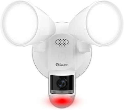 Swann 4K Floodlight Security Camera with 2-Way Talk, Siren with Heat & Motion Detection | SWIFI-4KFLOCAM-EU Smart Camera Swann