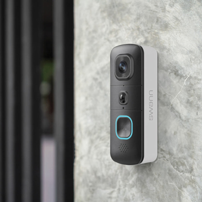 Swann EVO Wireless Video Doorbell with SwannShield AI Voice Assistant | SWIFI-SEVDBC-EU Doorbell Chime Cover Swann