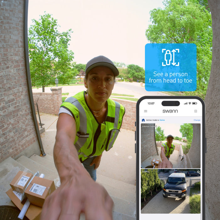 Swann EVO Wireless Video Doorbell with SwannShield AI Voice Assistant | SWIFI-SEVDBC-EU Doorbell Chime Cover Swann