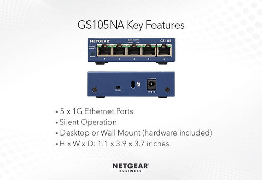 Netgear GS105UK 5-Port Gigabit Ethernet Unmanaged Switch