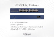 Netgear JGS524-200EUS 24-Port Gigabit Ethernet Unmanaged Switch Network Switch Netgear